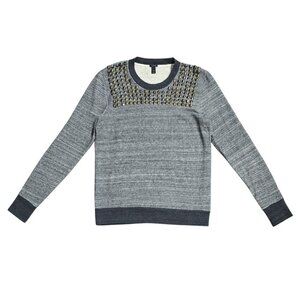 J. Crew 100% Cotton Gray Blue Marled Studded Sweater B1444 As Seen On TV